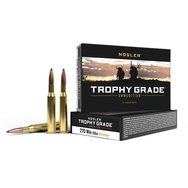NOSLER NOSLER 270 WIN 150GR PARTITION TROPHY GRADE AMMUNITION 20RD