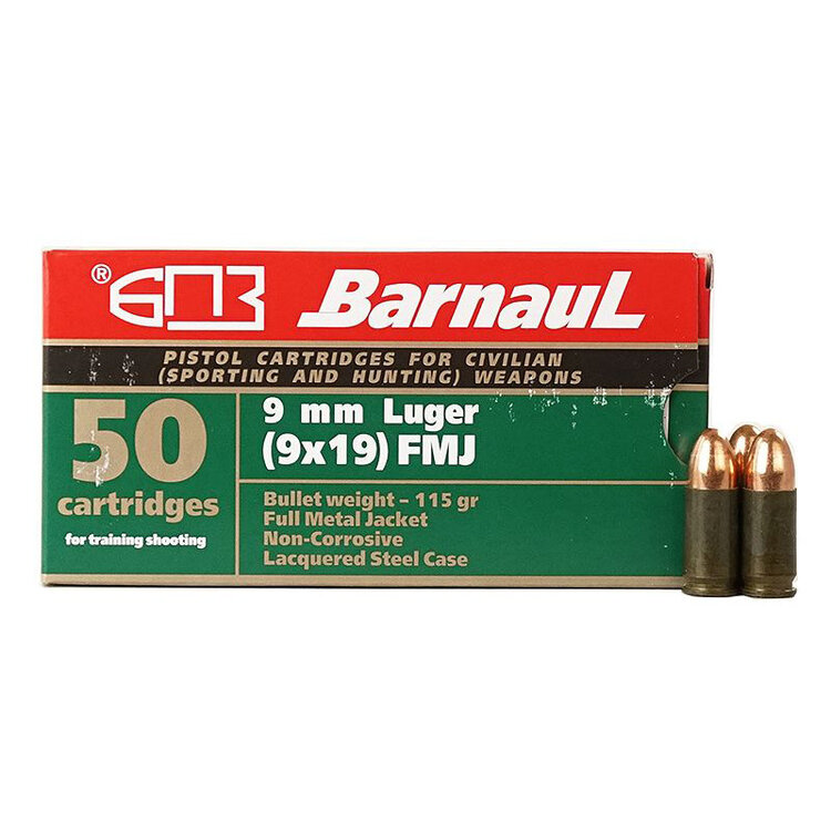 BARNAUL BARNAUL 9MM 115GR FMJ STEEL 50 RDS