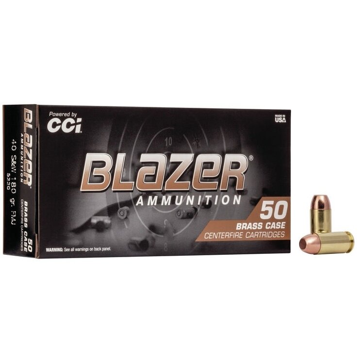 CCI 40 S&W BLASER BRASS 180 GR FMJ 50rds