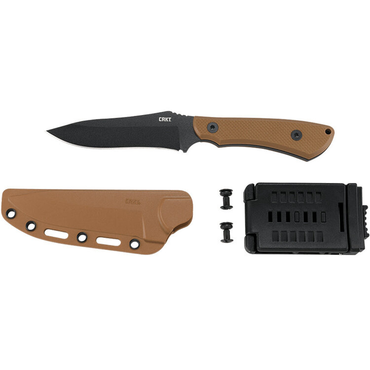 CRKT CRKT RAMADI FIXED BLADE KNIFE 4.37" HEAVY-DUTY FULL TANG BLADE SK-5 CARBON STEEL G10 HANDLE W/ VERSATILE SHEATH