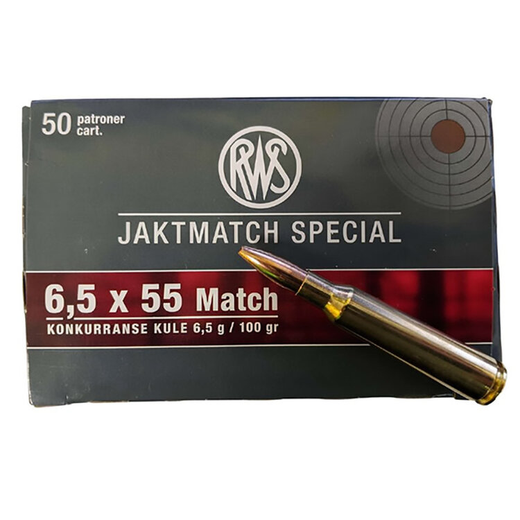 RWS RWS 6.5×55 SWE MATCH 100 GR HP MATCH 50RDS