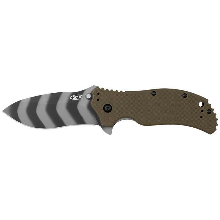 ZERO TOLERANCE ZERO TOLERANCE OLIVE TIGER STRIPE FOLDER G10