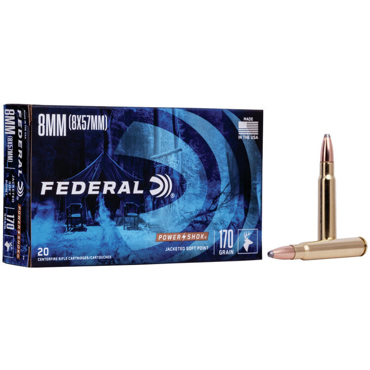 FEDERAL 8MM MAUSER 170GR POWER POINT 20rds