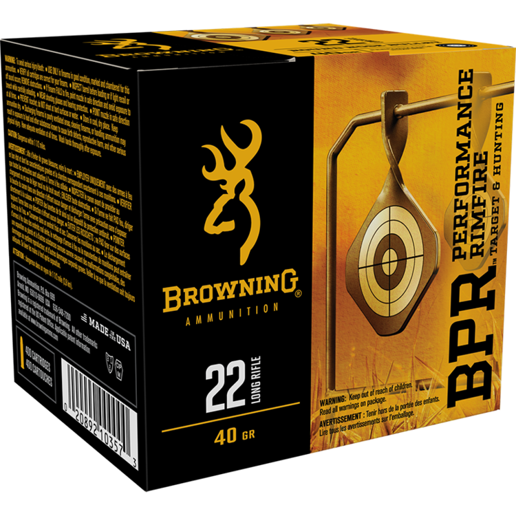 BROWNING 22LR 40GR LRN HV 400RDS 1255FPS BLACK OXIDE