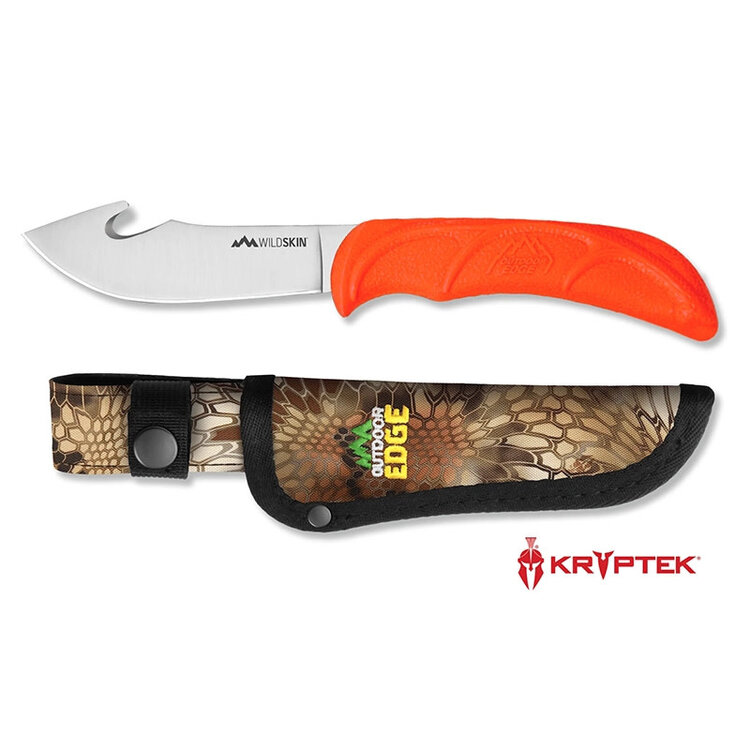 OUTDOOR EDGE OUTDOOR EDGE WS-10C WILD-SKIN GUT HOOK FIXED BLADE SKINNING KNIFE 4"