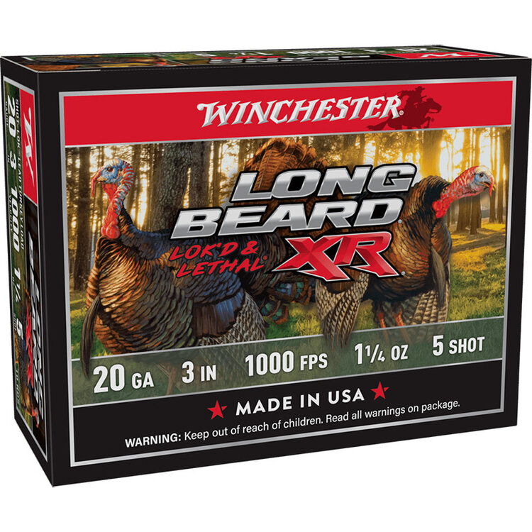 WINCHESTER LONG BEARD XR 20GA 3'' #5 1-1/4OZ  1000FPS 10RDS