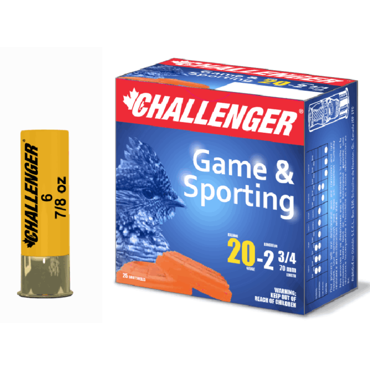 CHALLENGER CHALLENGER 20GA 2.75" 7/8 OZ #6 LEAD SHOT