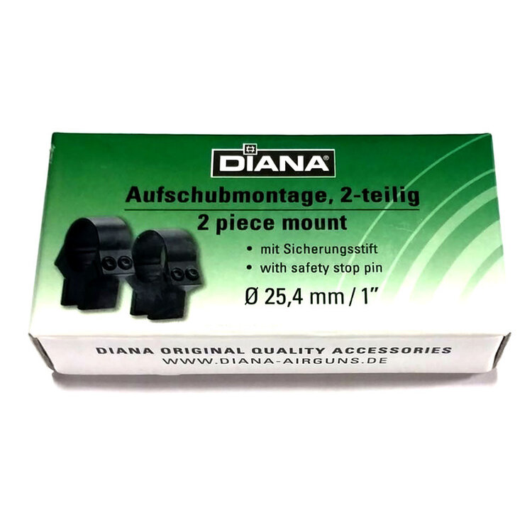 DIANA BULLSEYE MOUNT 2PCS 25.4MM - also fits CZ 452/455/457