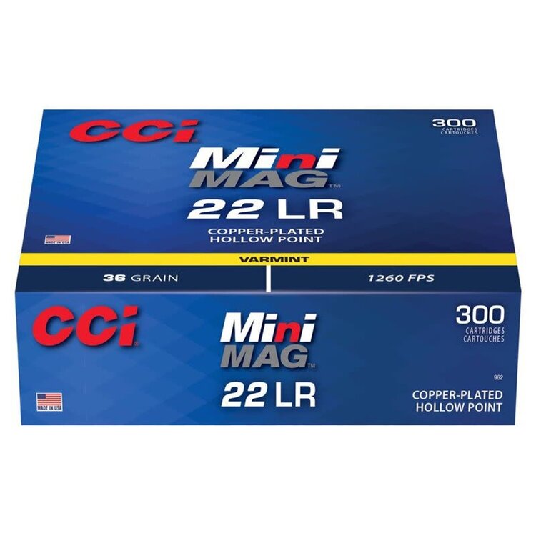 CCI CCI  22LR MINI MAG 36GR HP HV 1260FPS  300RDS BULK