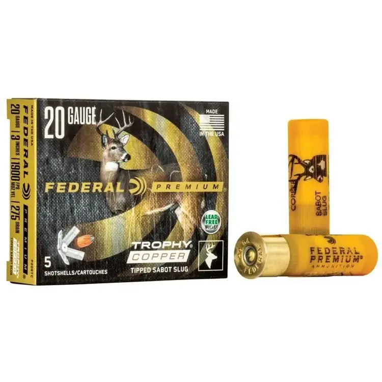 FEDERAL FEDERAL 20GA 3" TROPHY COPPER  SABOT SLUG 275GR 1900FPS 5RDS