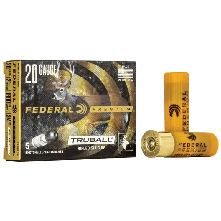 FEDERAL FEDERAL 20GA 2.75" 328GR TRUBALL RIFLED SLUG 1600FPS 5PK