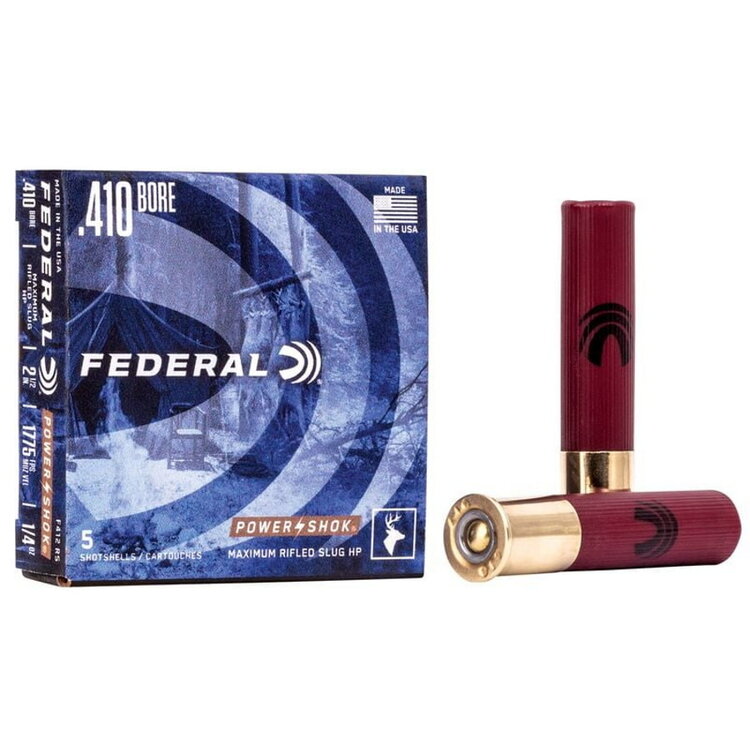 FEDERAL FEDERAL  410GA  2.5" 1/4OZ HP  RIFLED SLUG 1775FPS 5RDS