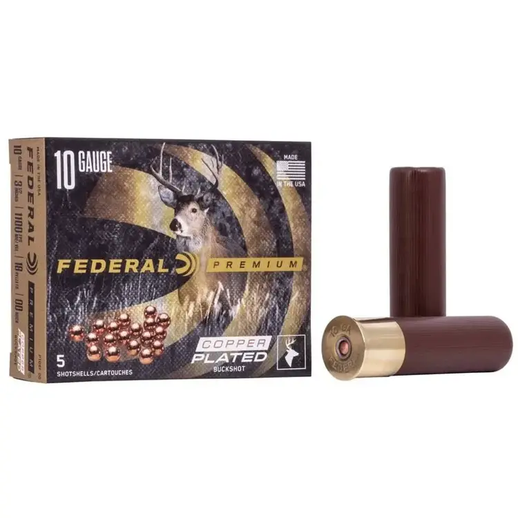 FEDERAL FEDERAL 10GA 3-1/2'' COPPER PLATED 00 BUCK 18 PELLETS 1100FPS 5RDS