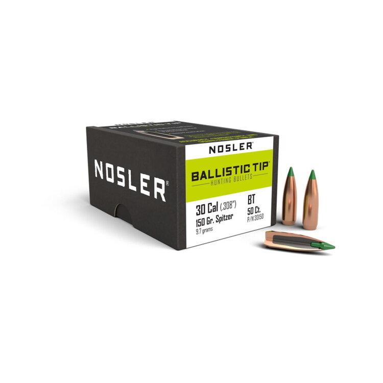 NOSLER NOSLER .308 DIA 150GR BALLISTIC TIP HUNTING BULLETS 50PK