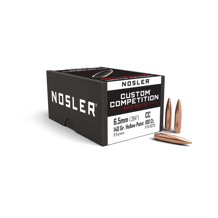 NOSLER NOSLER .264 DIA 140GR HPBT CUSTOM COMPETITION 100PK