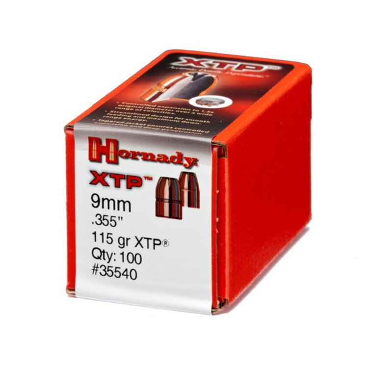 HORNADY HORNADY 9MM .355 DIA 115 GR HP XTP BULLETS 100PK