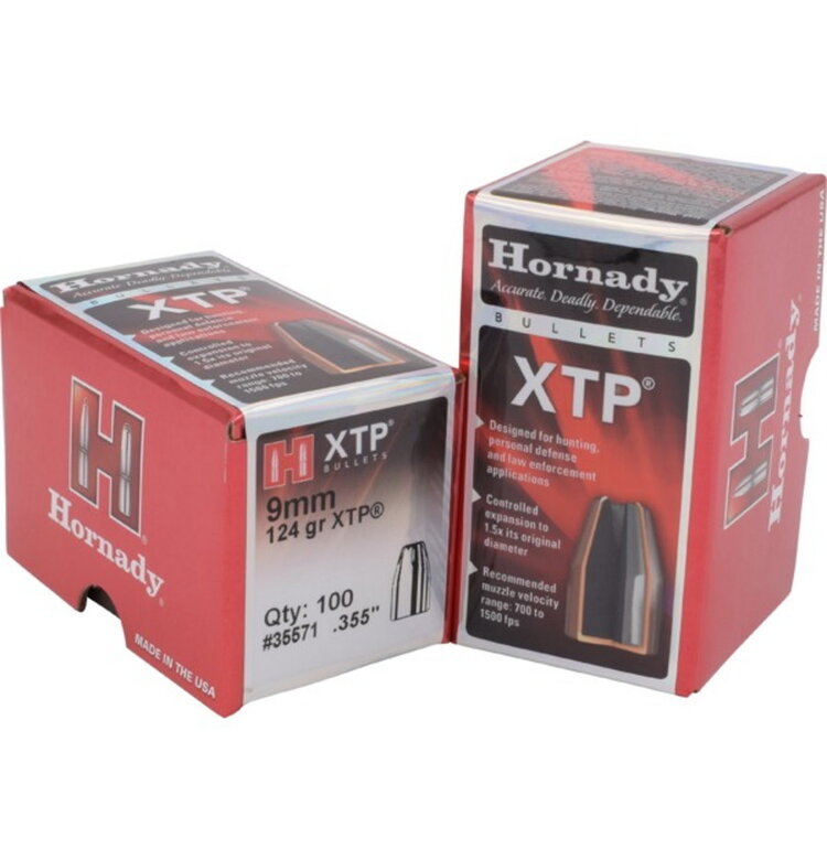 HORNADY HORNADY 9MM .355 DIA 124GR HP XTP BULLETS 100PK
