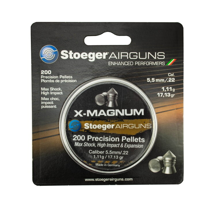 STOEGER PELLETS 5.5MM/.22 X-MAGNUM 111G/17.13GR (200) CLAMPACK