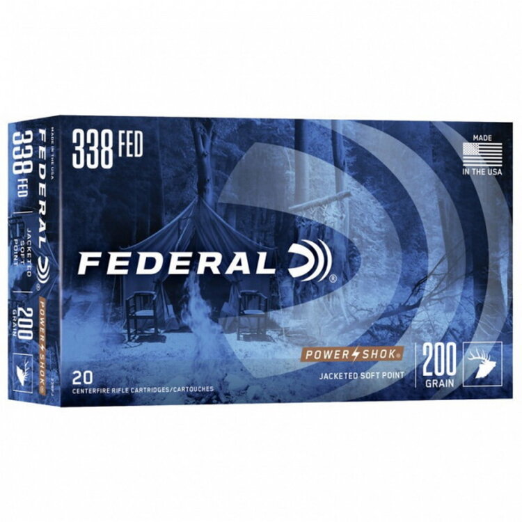 FEDERAL FEDERAL 338 FED 200GR SP POWER-SHOK 20RDS,