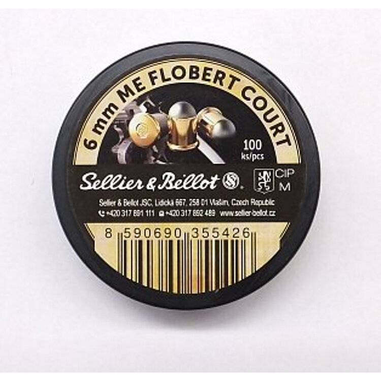 SELLIER & BELLOT S&B FLOBERT 6MM ME / 22 CAL  BB CAPS (ROUND NOSE) 100rds