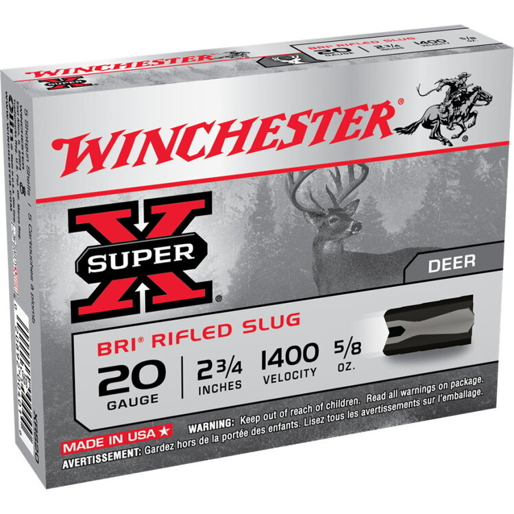 WINCHESTER SUPER-X BRI 20GA 2.75'' SABOT SLUG 5RDS