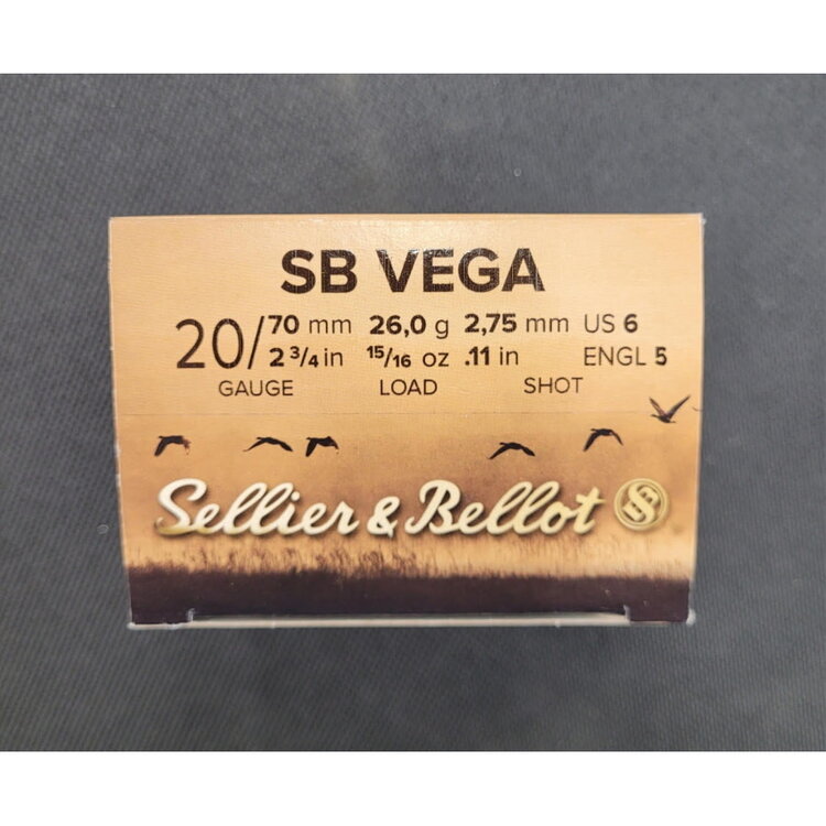 SELLIER & BELLOT SELLIER & BELLOT VEGA  20GA 2.75″ #6 LEAD GAME LOAD 25/PK