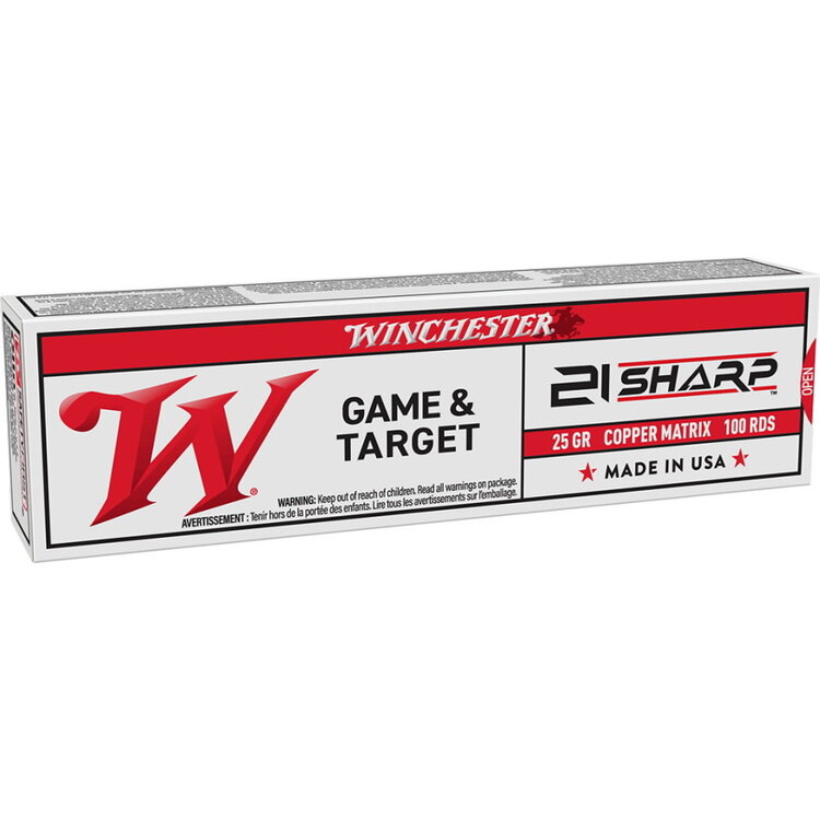 WINCHESTER 21 SHARP 25GR LEAD FREE GAME & TARGET 100RDS