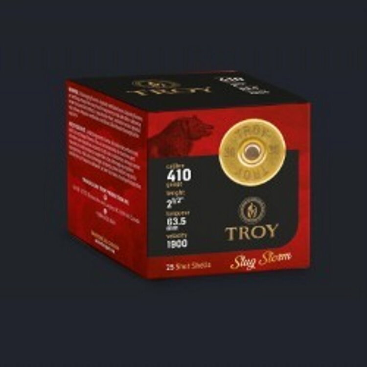 TROY TROY AMMUNITION SLUG STORM 410GA  2.5"  1.25OZ 1800FPS 25PK