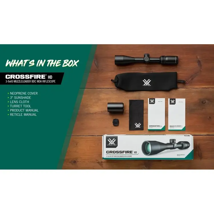 VORTEX VORTEX CROSSFIRE HD 3–9X40 MUZZLELOADER BDC MOA