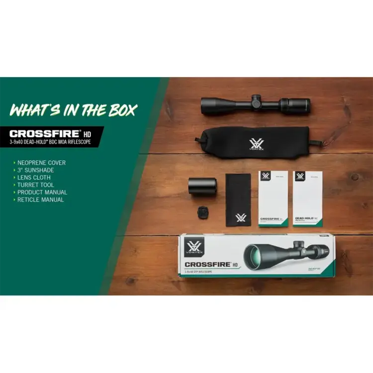 VORTEX VORTEX CROSSFIRE HD 3–9X40 DEAD-HOLD BDC MOA
