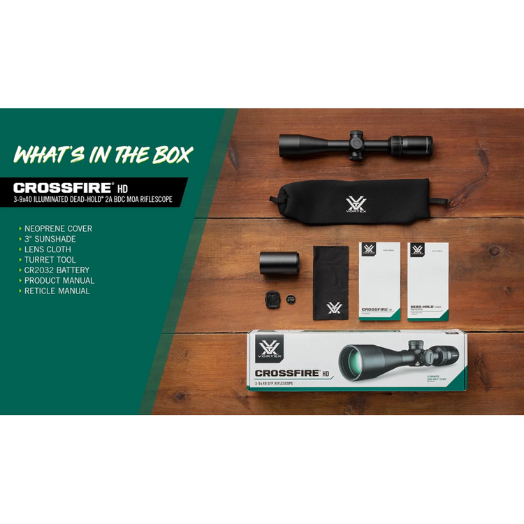 VORTEX VORTEX CROSSFIRE HD 3-9X40 ILLUMINATED 2A BDC MOA