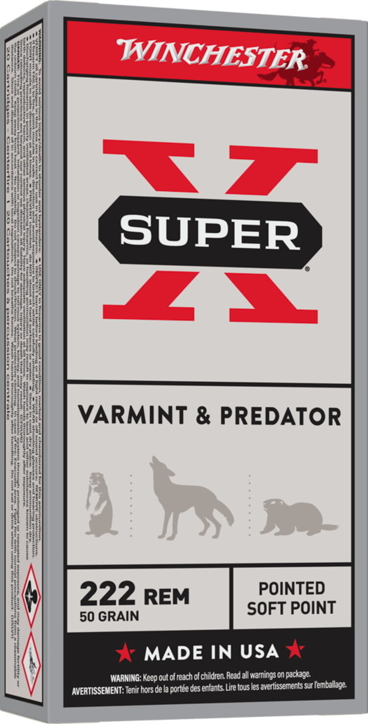 WINCHESTER SUPER X 222 REM  50GR JSP 20RDS