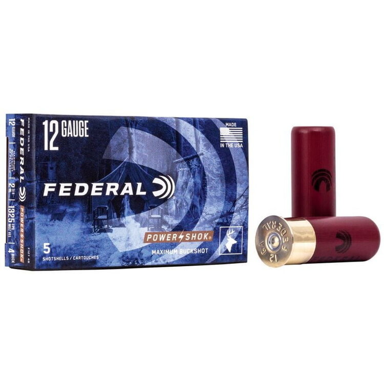 FEDERAL FEDERAL 12GA 2-3/4" #4 BUCK 1325 FPS 27 PELLET 5RDS