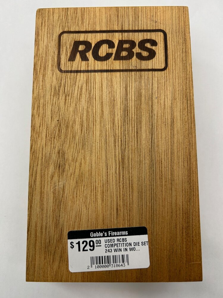RCBS USED RCBS COMPETITION DIE SET 243 WIN IN WOODEN BOX