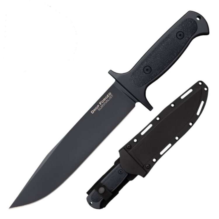 COLD STEEL DROP FORGED SURVIVALIST KNIFE, 13" OVERALL, 8" BLADE, 6MM THICK, 52100 HIGH CARBON STEEL