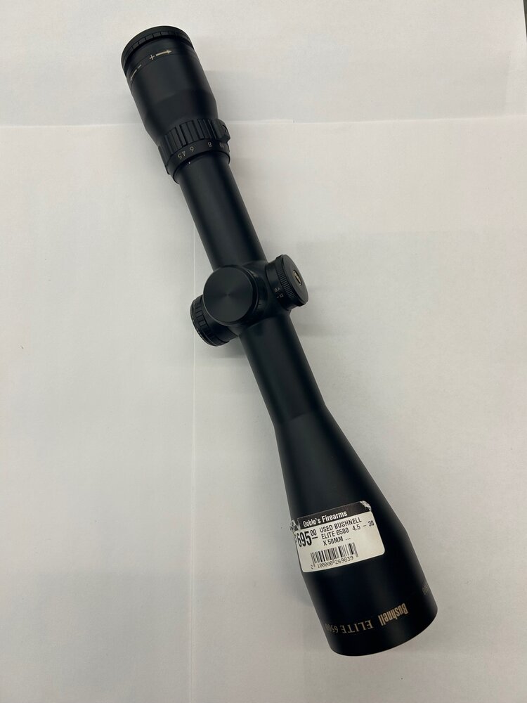 BUSHNELL USED BUSHNELL  ELITE 6500  4.5 - 30 X 50MM RIFLE SCOPE 30MM SIDE ADJ