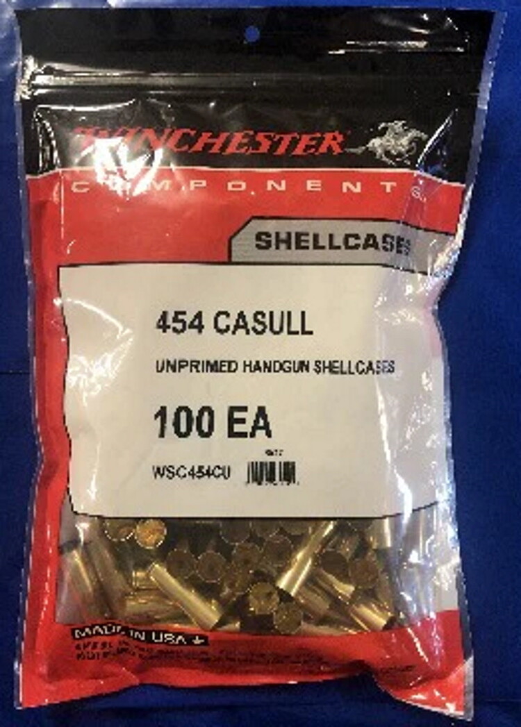 WINCHESTER 454 CASULL UNPRIMED BRASS 100/PK