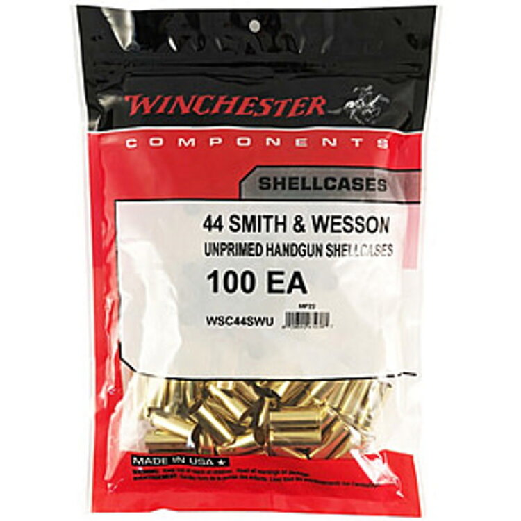 WINCHESTER 44 S&W UNPRIMED BRASS 100/PK