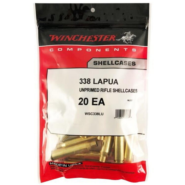WINCHESTER 338 LAPUA MAG UNPRIMMED BREASS 20/PK