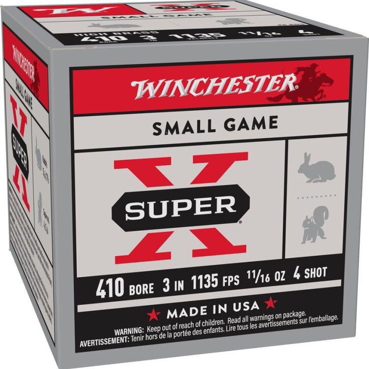WINCHESTER SUPER X 410 GA 3' #4 SHOT 25RDS