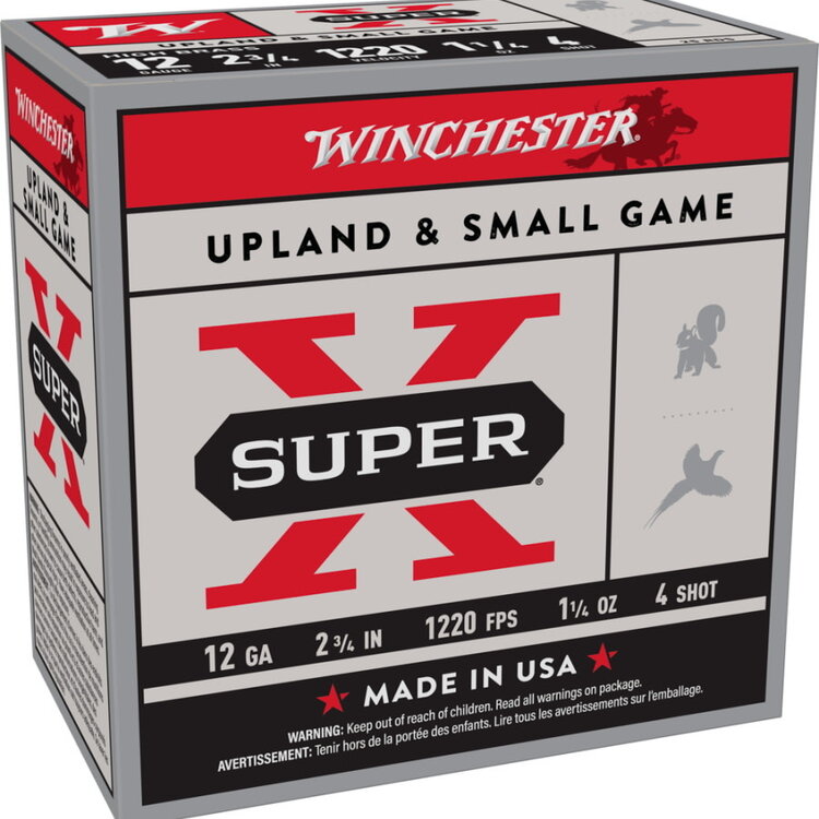 WINCHESTER SUPER X 12 GA 2.75" 1-1/4 OZ #4 25RDS