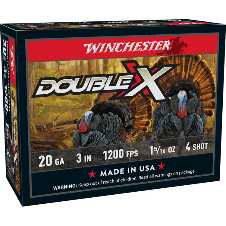 WINCHESTER DOUBLE X 20 GA 3" #4 TURKEY LOAD 10RDS