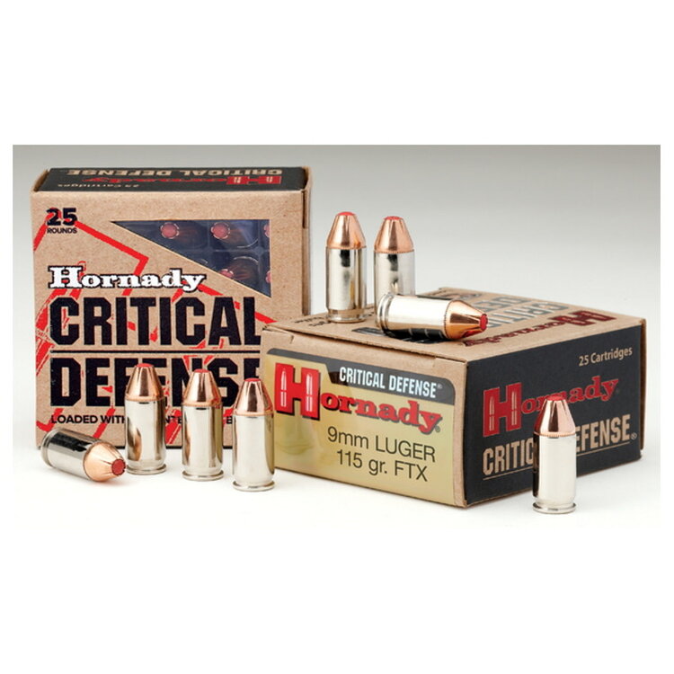 HORNADY HORNADY CRITICAL DEFENSE 9MM 115GR FTX 25RDS