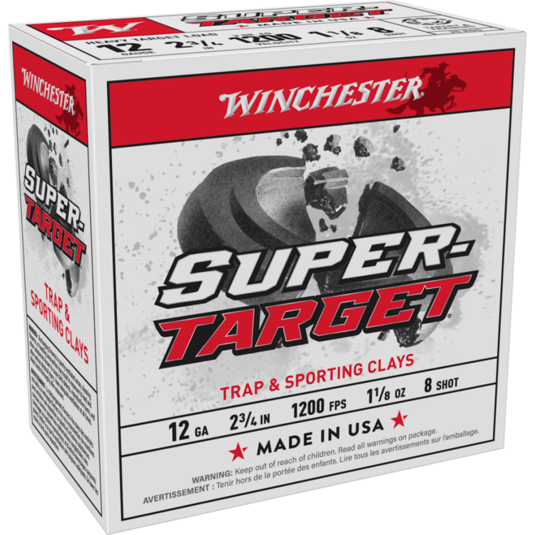 WINCHESTER. SUPER TARGET 12GA 1200FPS  8 SHOT BOX 0F 25 RDS