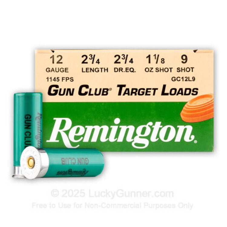REMINGTON GUN CLUB 12GA  2.75" 1-1/8OZ #9