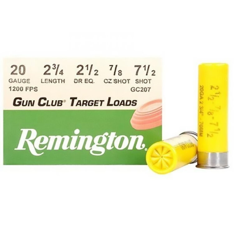 REMINGTON GUN CLUB  20GA 2 3/4" #7.5  7/8OZ TARGET