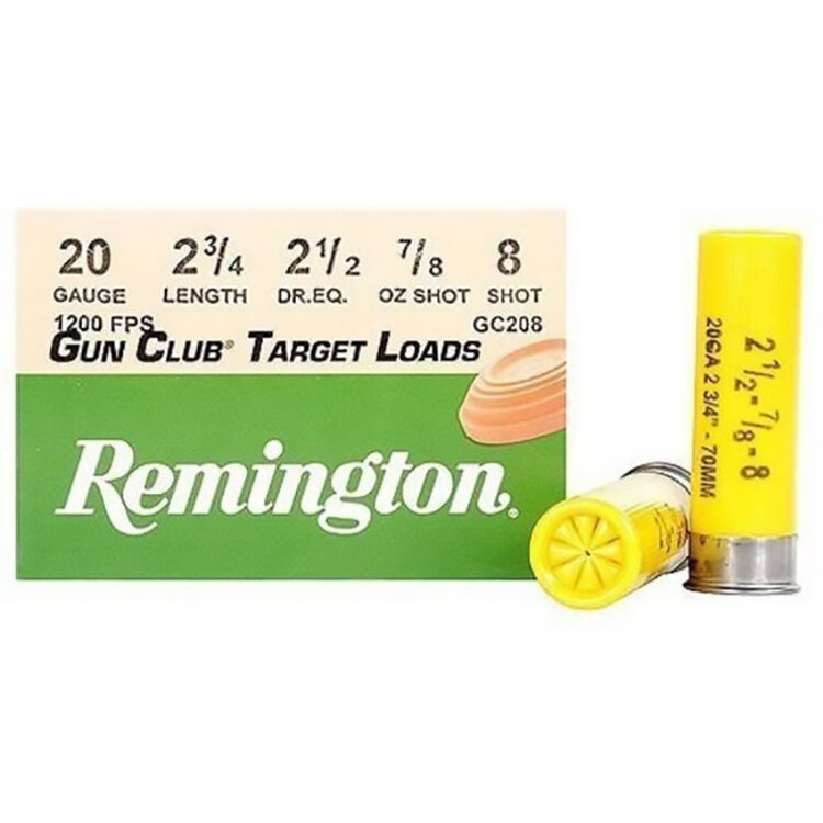 REMINGTON GUN CLUB TARGET LOADS 20GA 7/8OZ #8