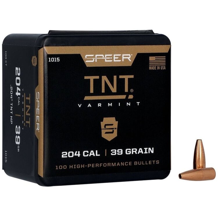 SPEER SPEER VARMINT TNT .204  DIA 39GR HP BULLETS 100/PK