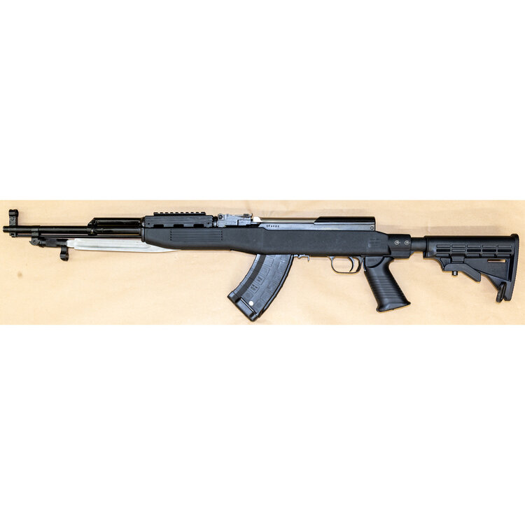 SOVIET SKS SEMI AUTO RIFLE  BLK/SYN W/TAPCO STOCK  7.62 X 39 20" BBL 5 SHOT