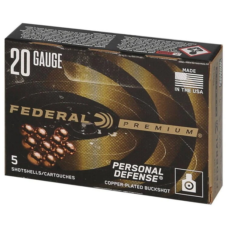 FEDERAL FEDERAL PERSONAL DEFENSE 20GA 2.75" 2 BUCK W/FLITE CONTROL 5/PK
